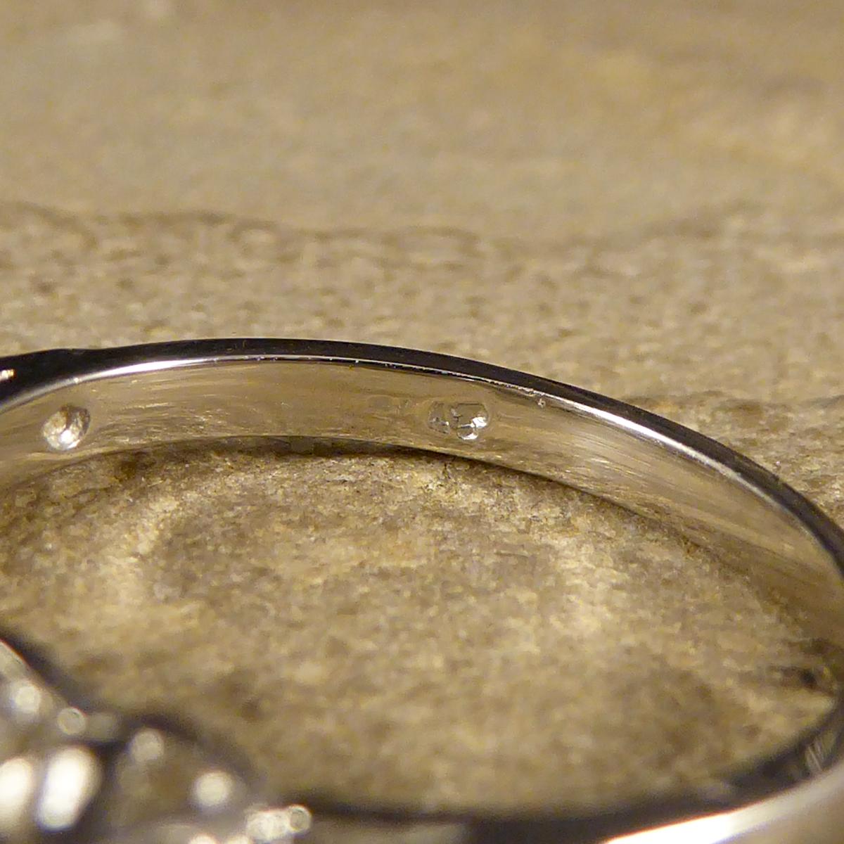 Brilliant Cut Contemporary 1.30ct Diamond Five-Stone Ring with Diamond Shoulders in Platinum