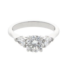Contemporary 1.30ct Diamond Three-Stone Ring in Platinum