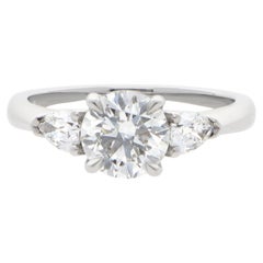 Contemporary 1.30ct Diamond Three-Stone Ring in Platinum