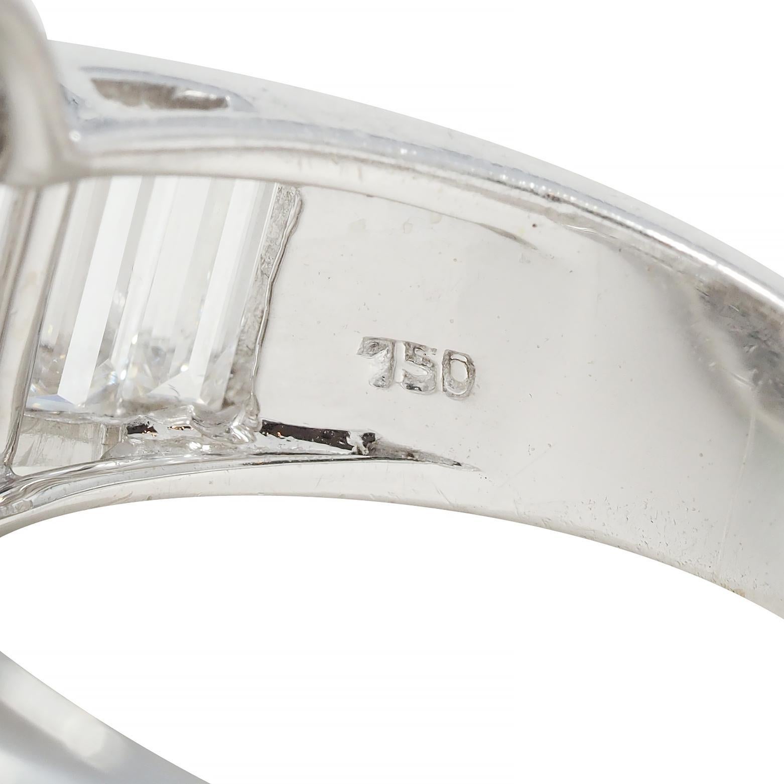 Contemporary 1.32 CTW Diamant Natürlicher Jadeit Jade 18 Karat Weißgold Ring GIA im Angebot 7