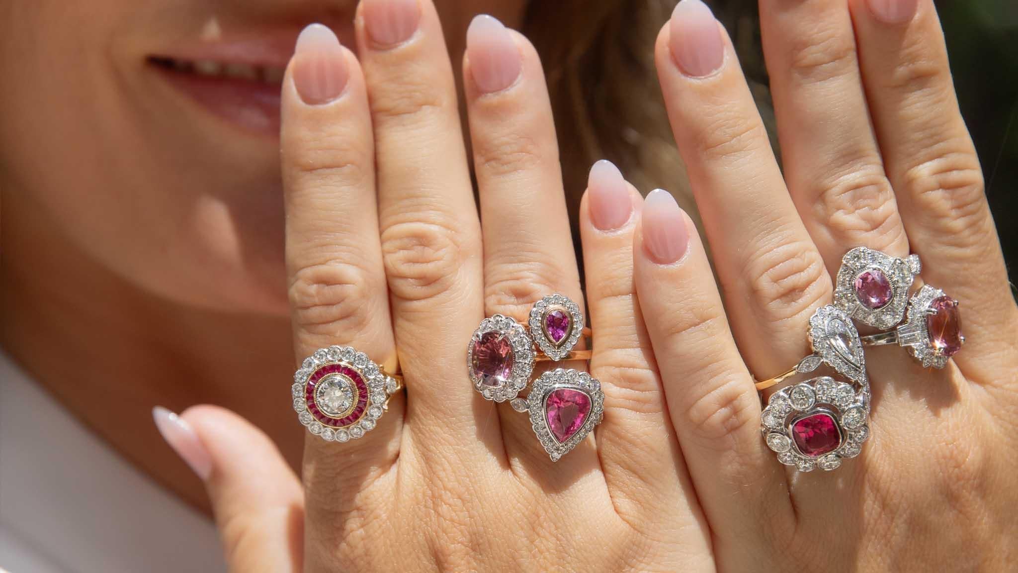 Contemporary 1,37ct Pink Sapphire & Diamant Ring 18ct Weißgold 4