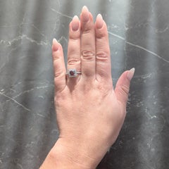 Contemporary 1.47 CTW Cushion Cut Ruby Diamond Platinum Square Halo Ring