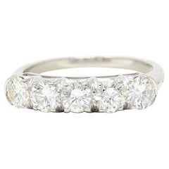 Contemporary 1.49 Carats Diamond 18 Karat White Gold Band Ring