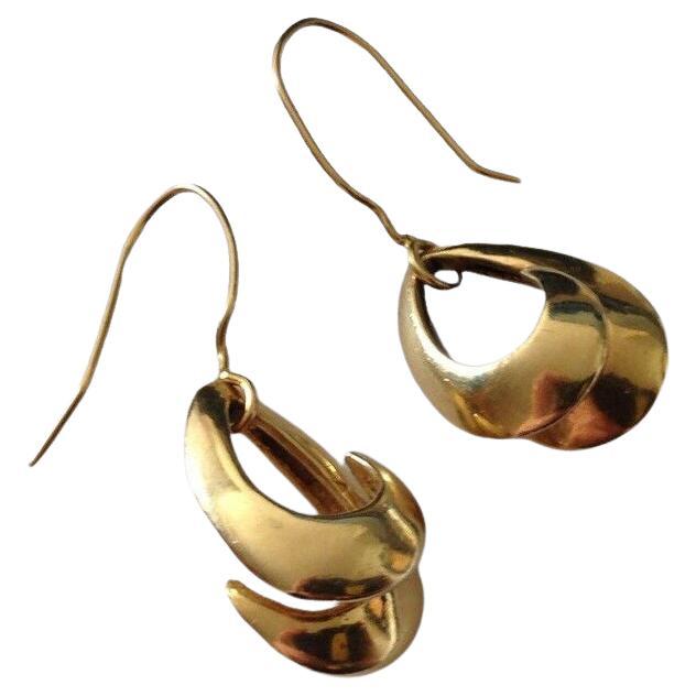 Contemporary 14ct Gold Earrings