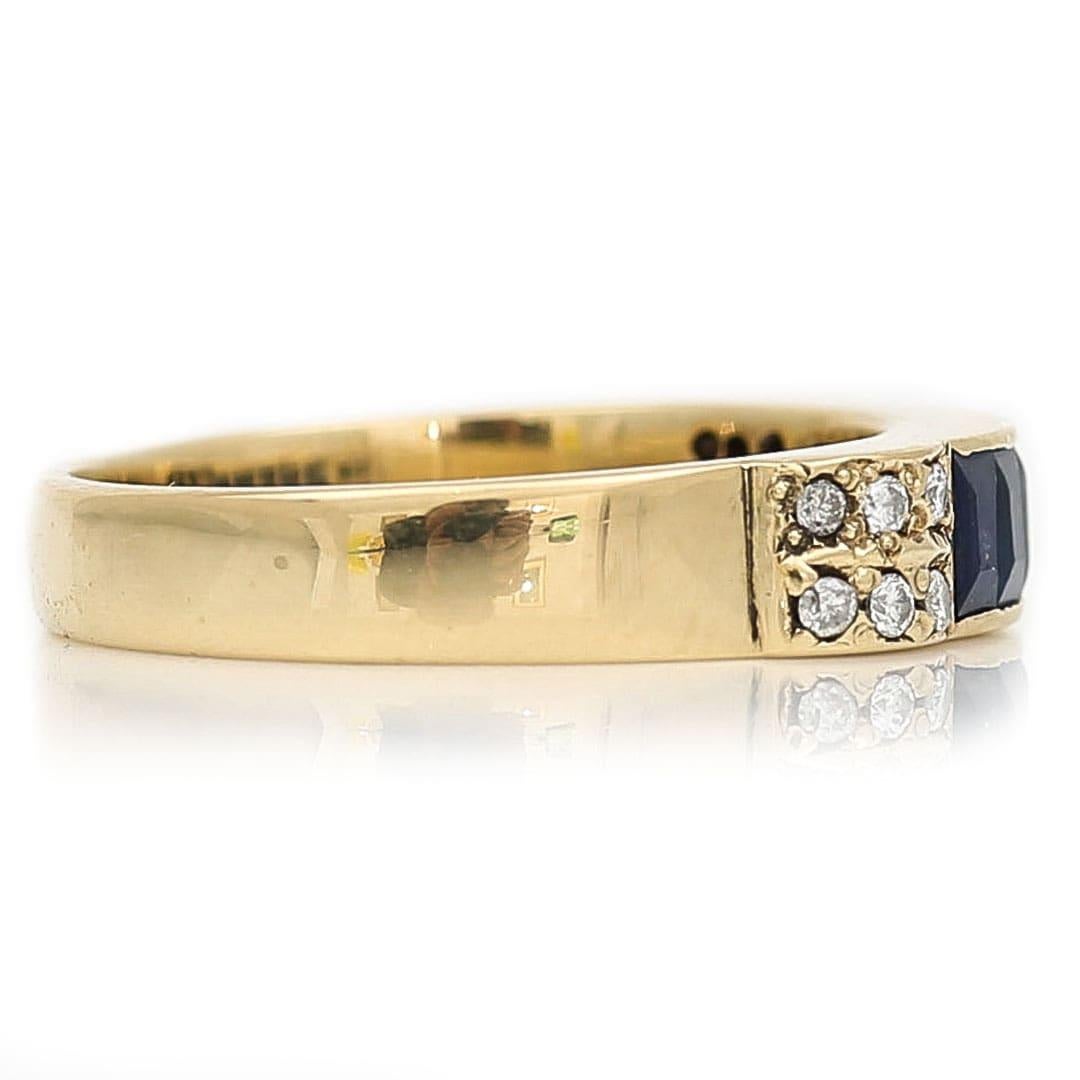 Contemporary 14ct Yellow Gold Sapphire and Diamond Half Eternity Ring 2