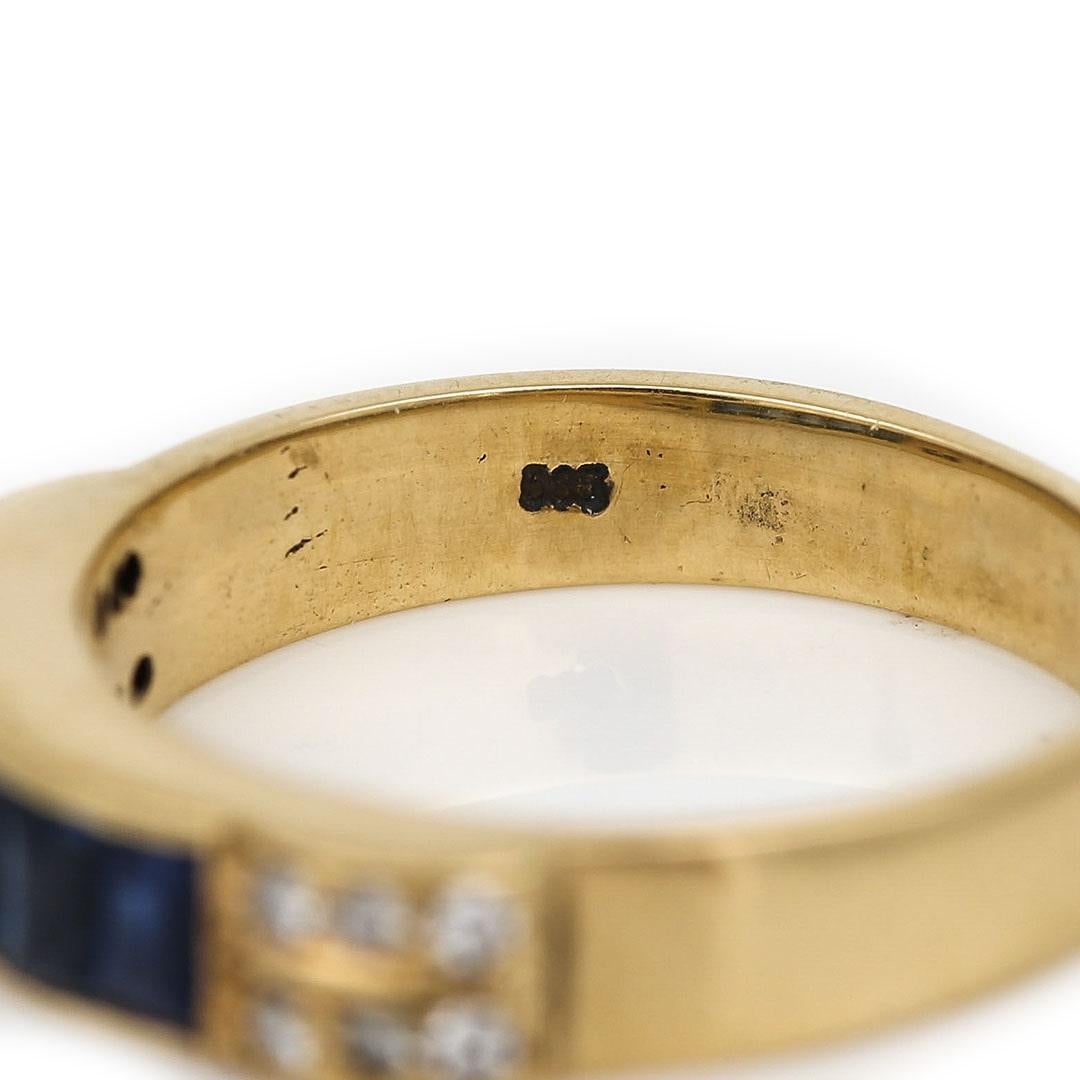 Contemporary 14ct Yellow Gold Sapphire and Diamond Half Eternity Ring 3