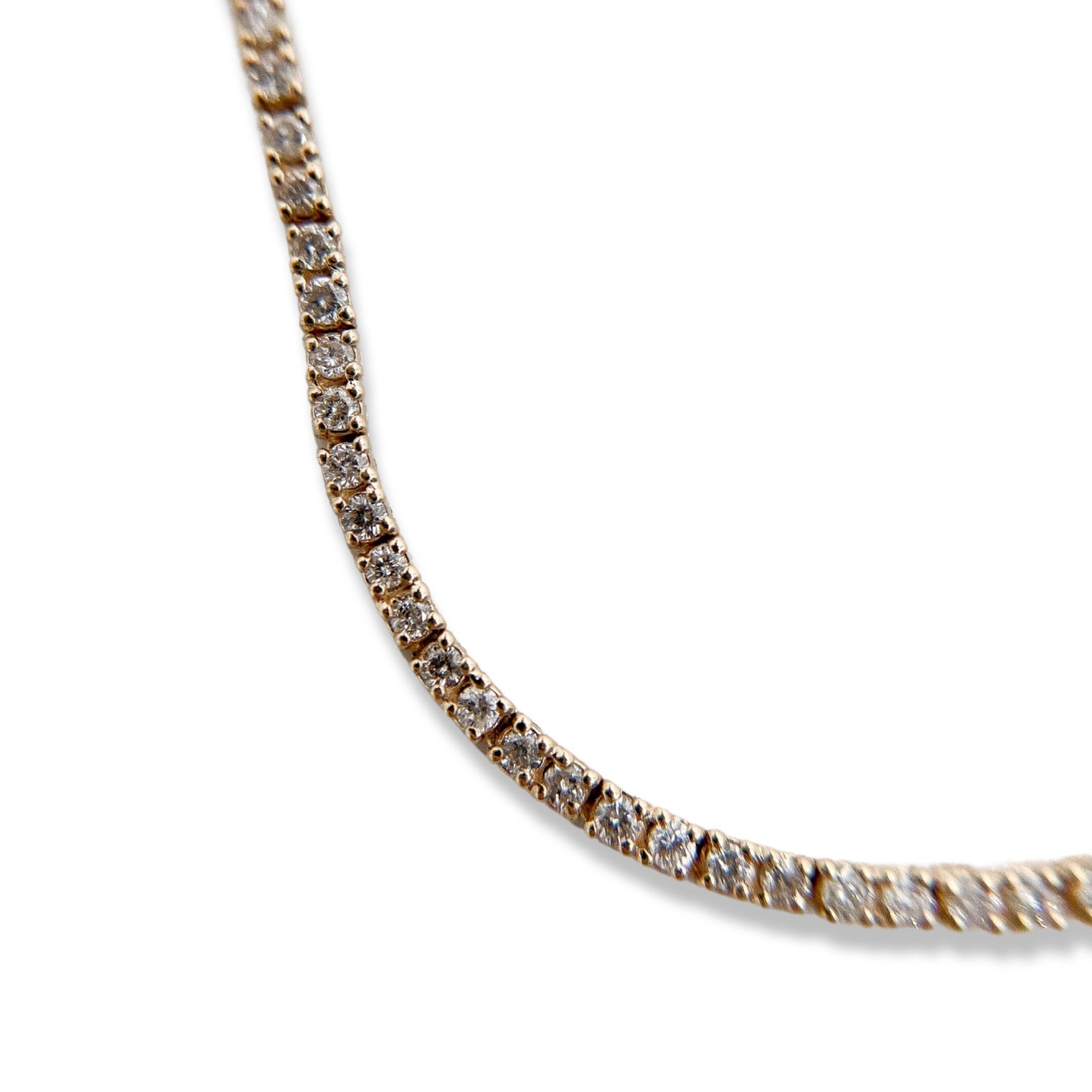 Contemporary 14k 4,4ct Diamant-Halskette (Rundschliff) im Angebot