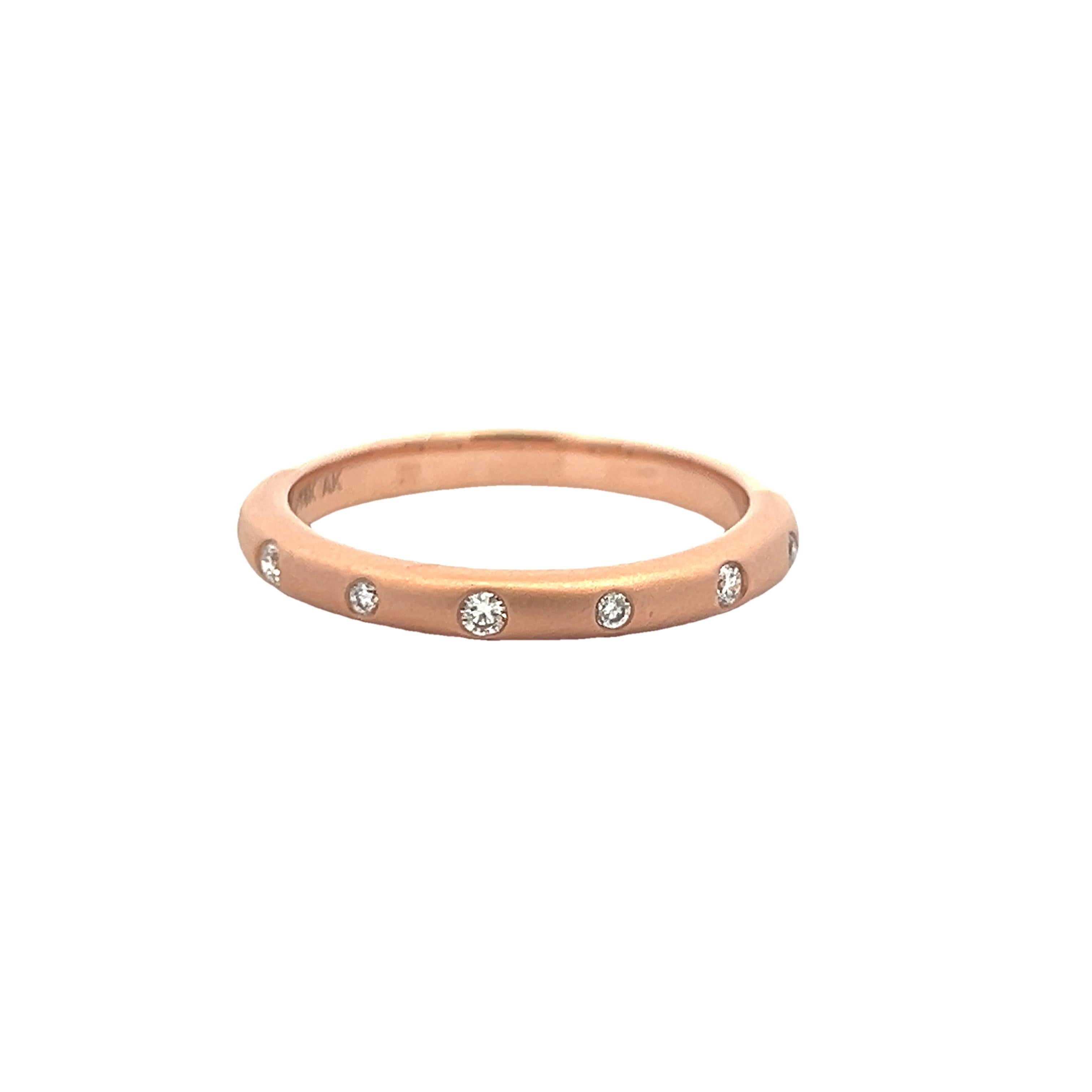 Contemporary 14k Rose Gold Diamond Band by Allison Kaufman 1