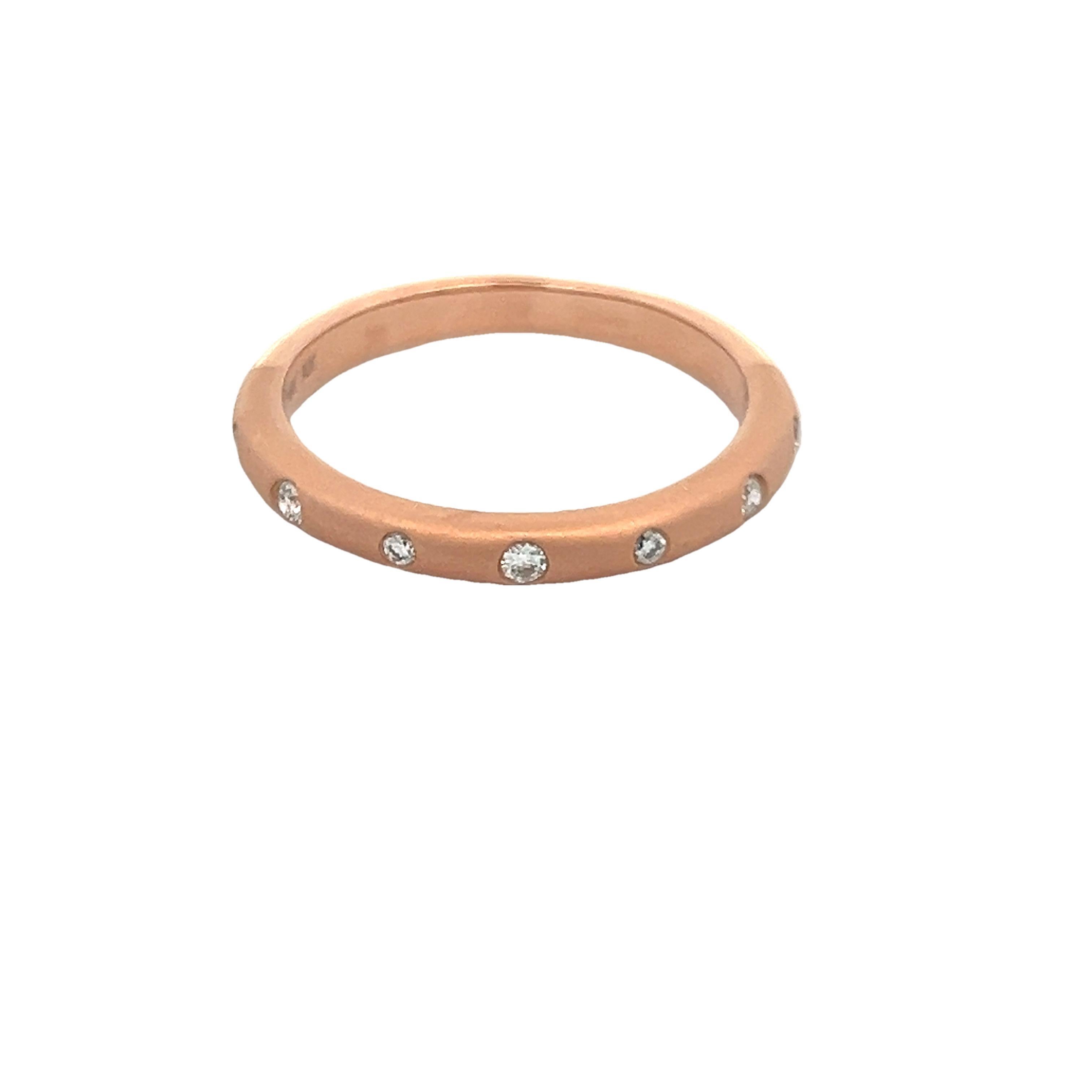 Contemporary 14k Rose Gold Diamond Band by Allison Kaufman 2
