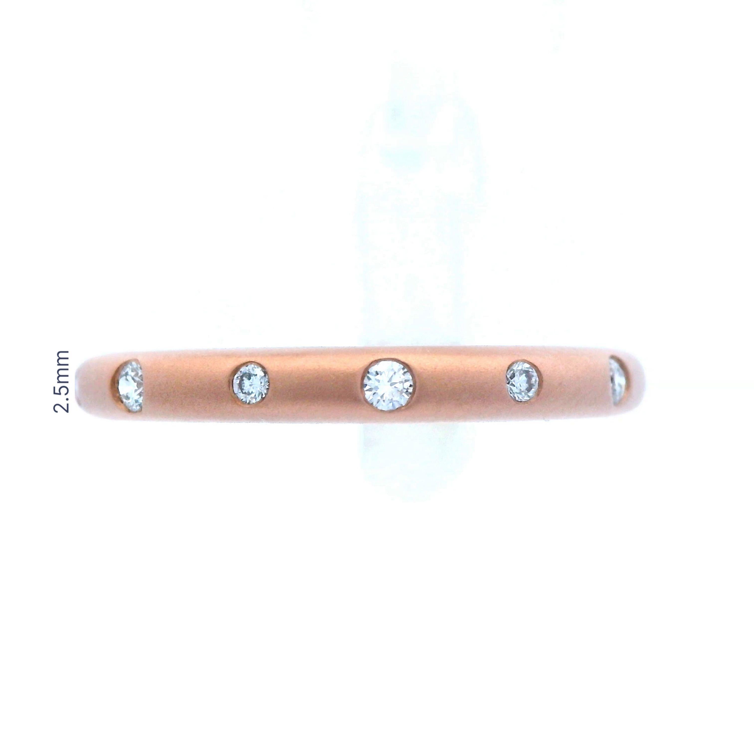 Contemporary 14k Rose Gold Diamond Band by Allison Kaufman 4