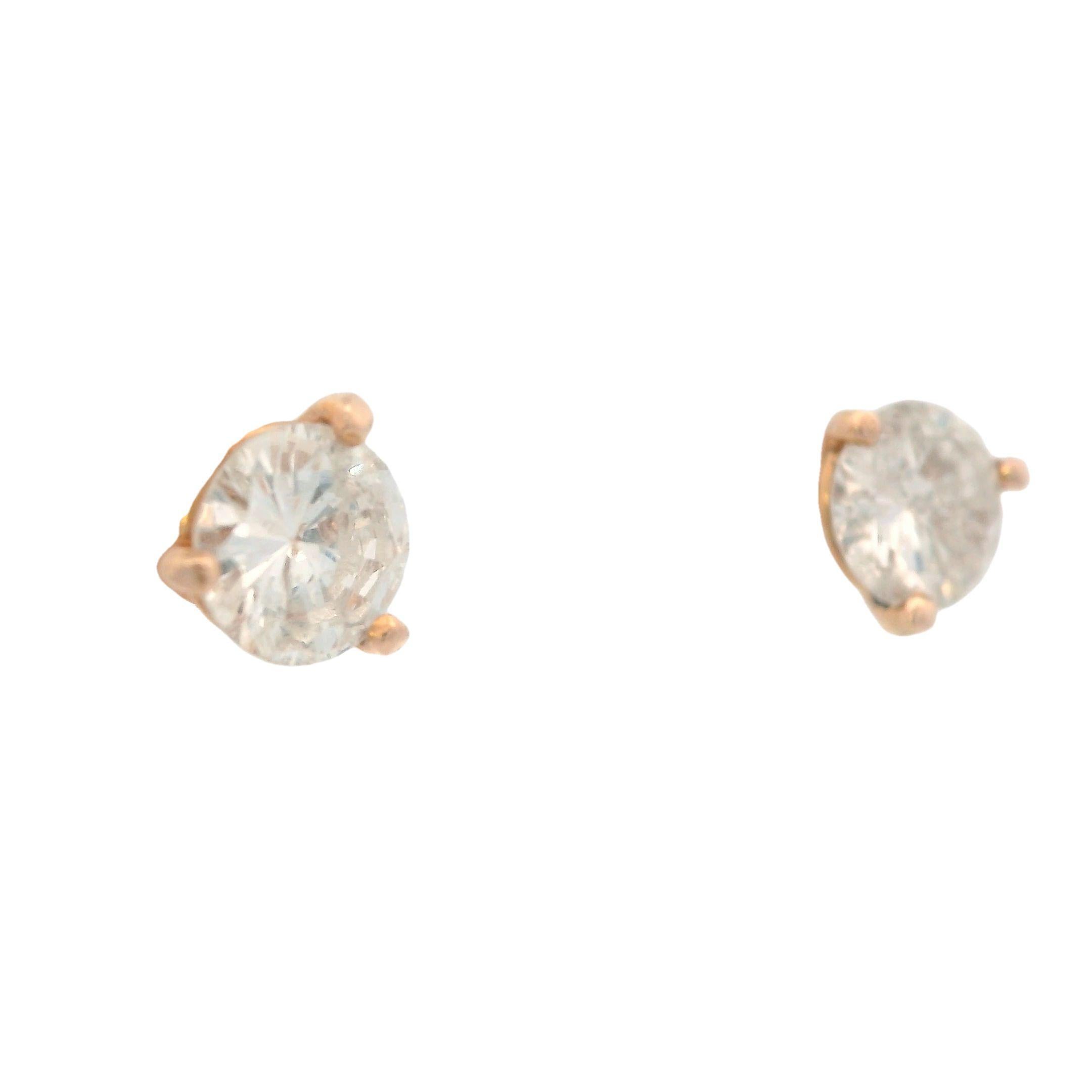 Donna Orecchini contemporanei con diamante in oro rosa 14k in vendita