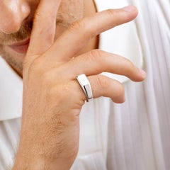 Contemporary 14K Solid Gold Octagonal Men's Signet Ring by Angara