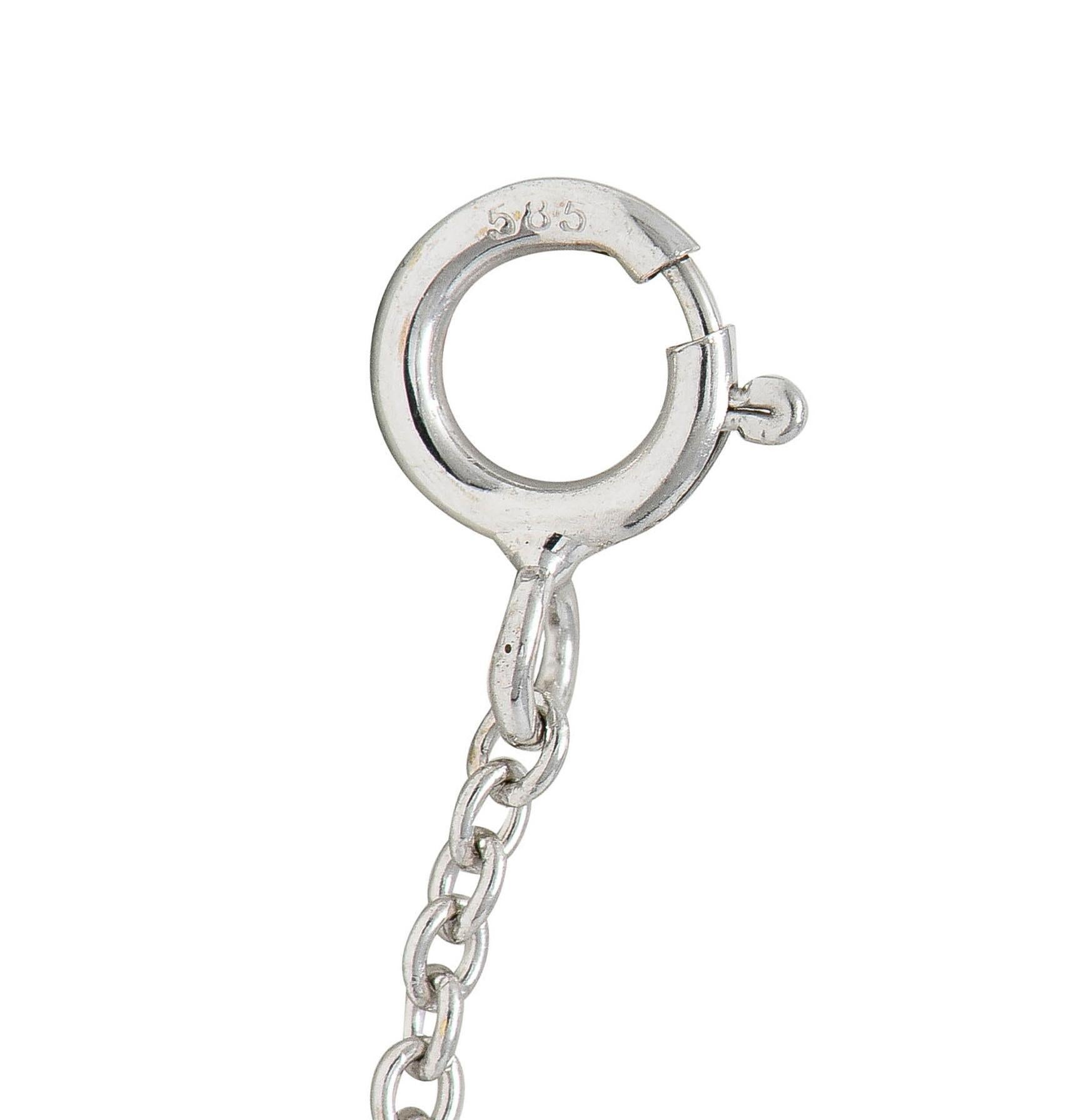 Collana a catena contemporanea a due toni in oro rosa e bianco 14 carati in vendita 2