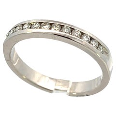 Contemporary 14K White Gold Channel Set Diamond Band