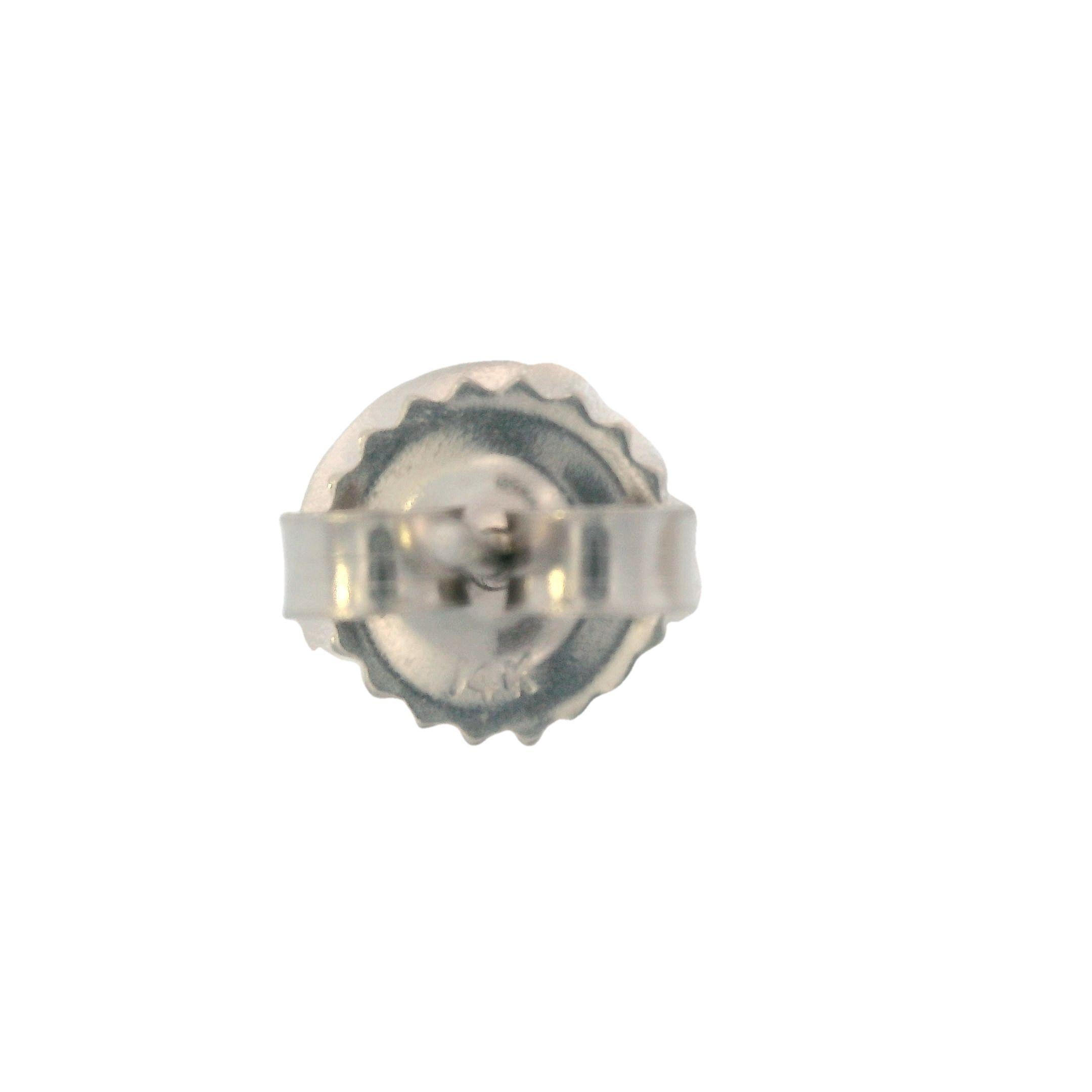 Contemporary 14k White Gold Diamond Buttercup Stud Earrings For Sale 4