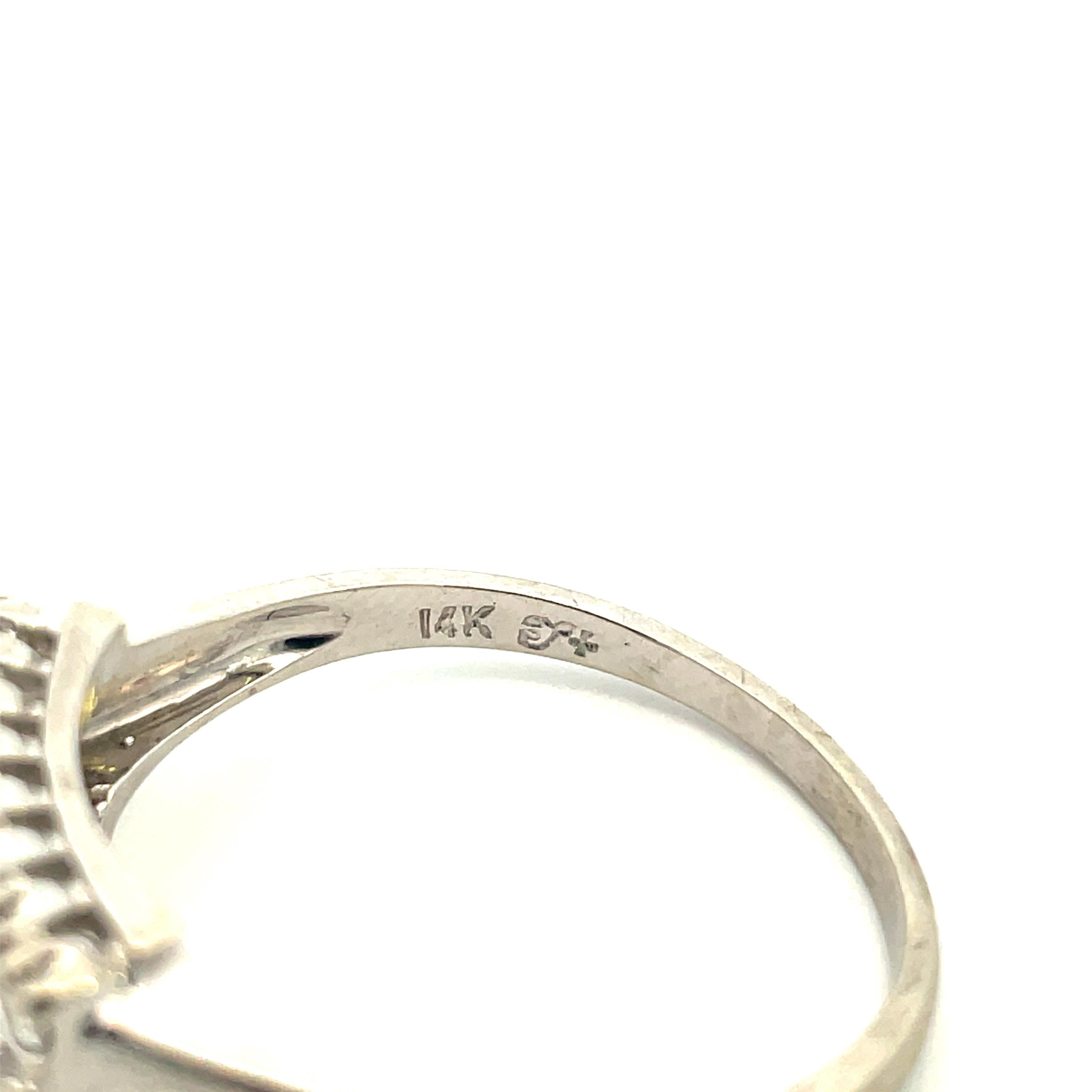 Women's or Men's Contemporary 14K White Gold Diamond Ring  For Sale