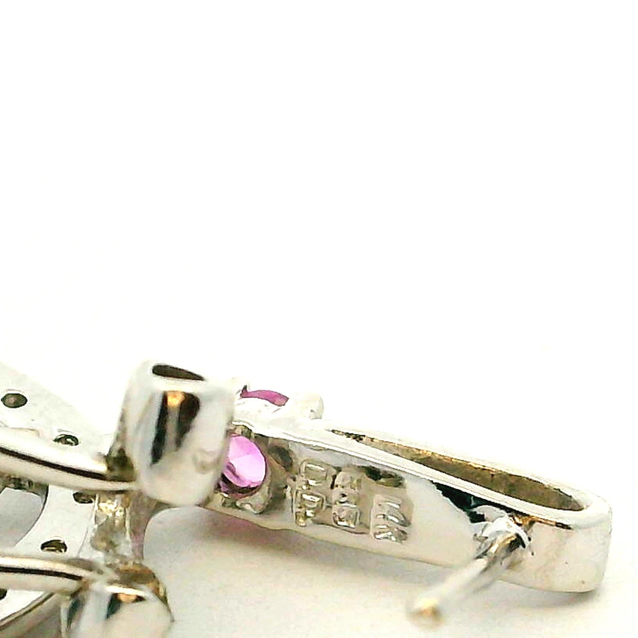 Pendientes Contemporáneos de Oro Blanco de 14K con Diamantes Multipiedra, Italianos 