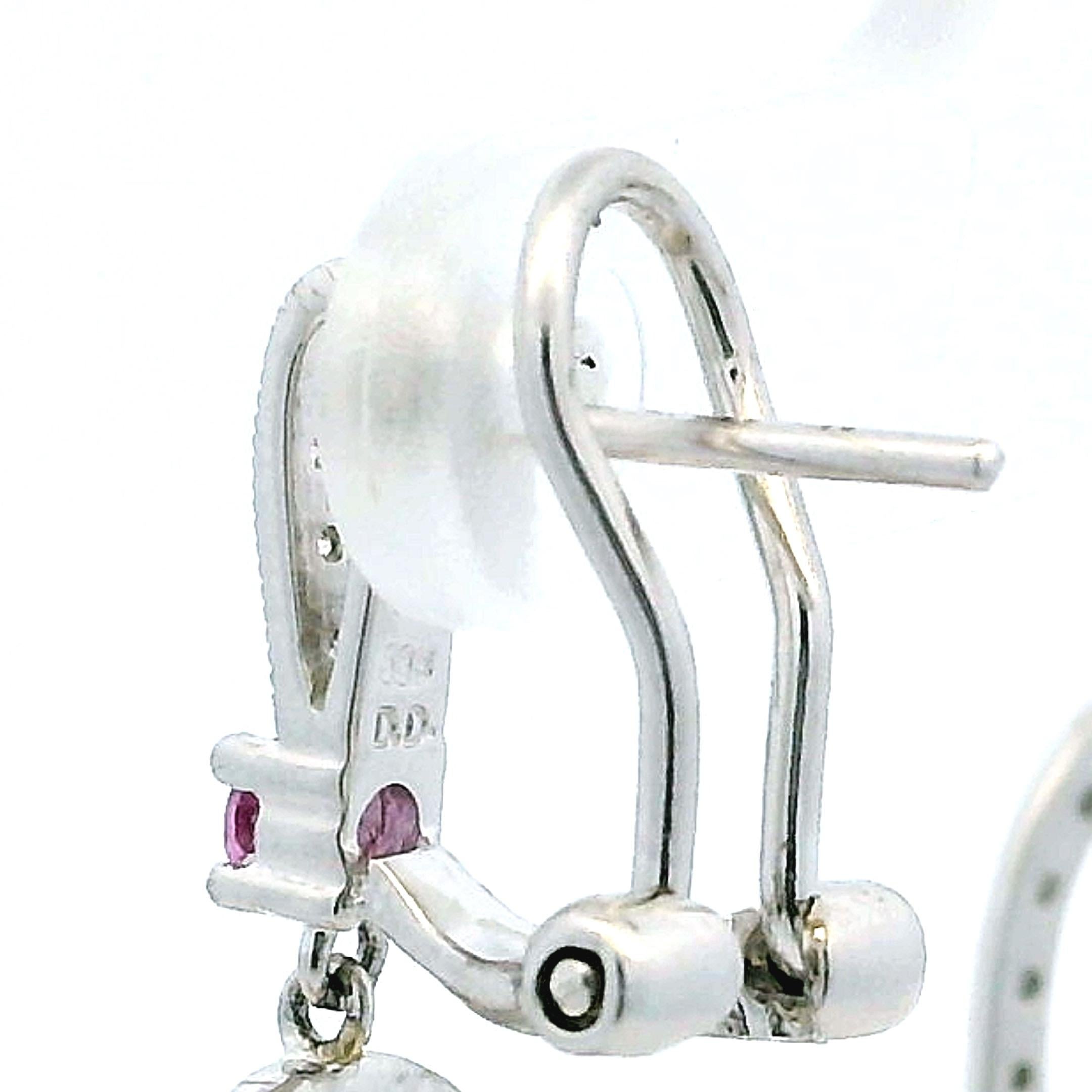 Pendientes Contemporáneos de Oro Blanco de 14K con Diamantes Multipiedra, Italianos 