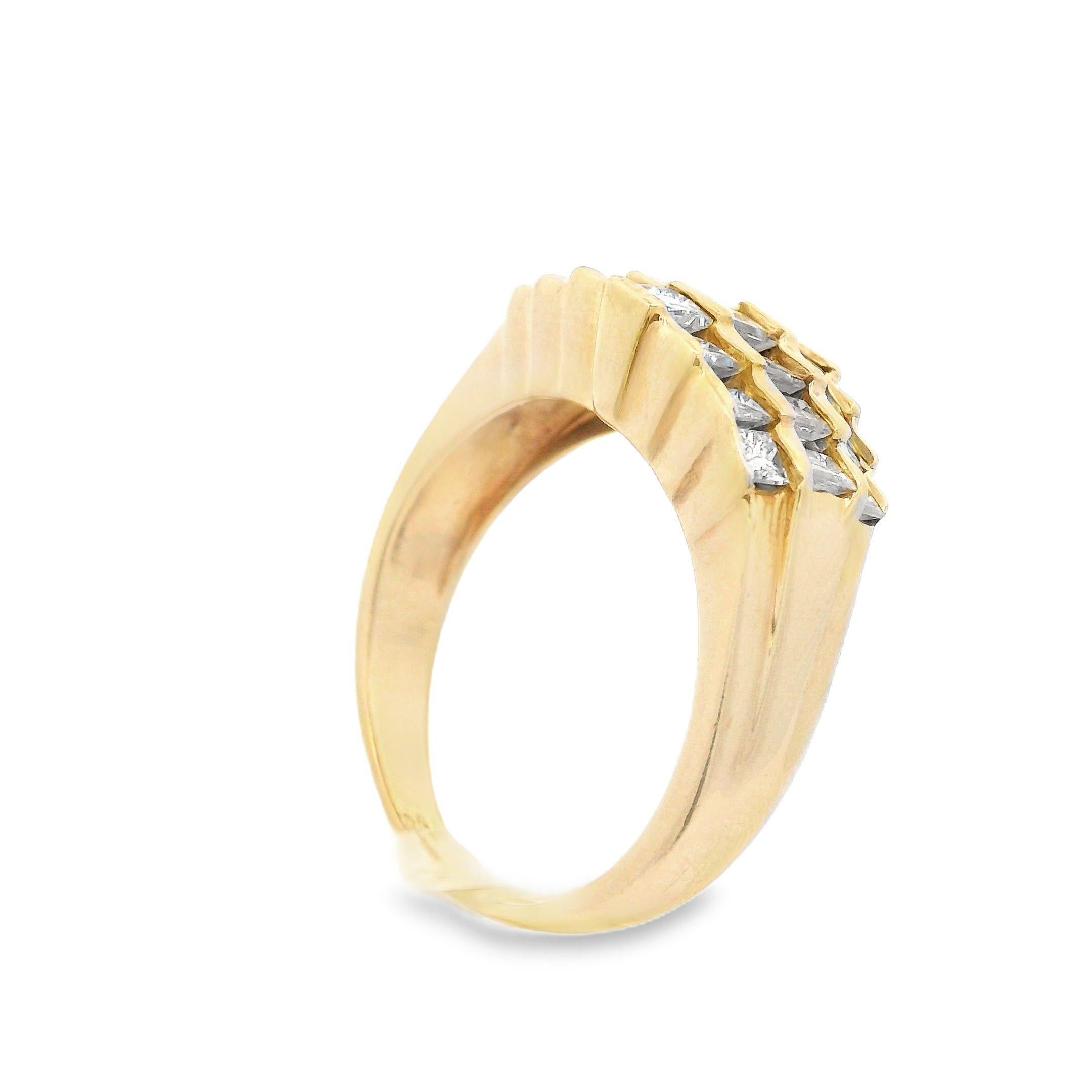 Contemporary 14K Yellow Gold Baguette and Princess Diamond Band w/ appraisal For Sale 5