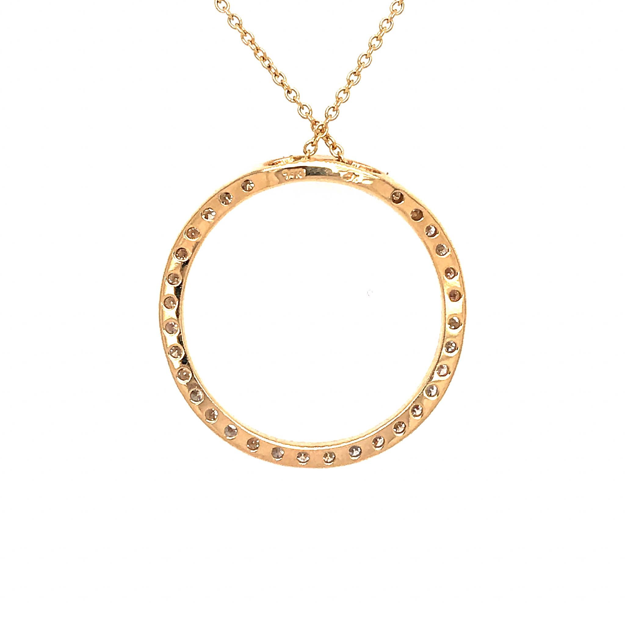 14k gold circle necklace