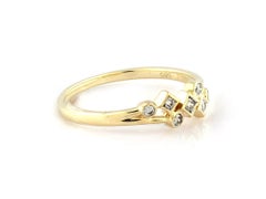 Contemporary 14K Yellow Gold Diamond Cluster Ring, Seven Stones