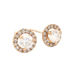 Contemporary 14k Yellow Gold Margarita Diamond Earrings VS1