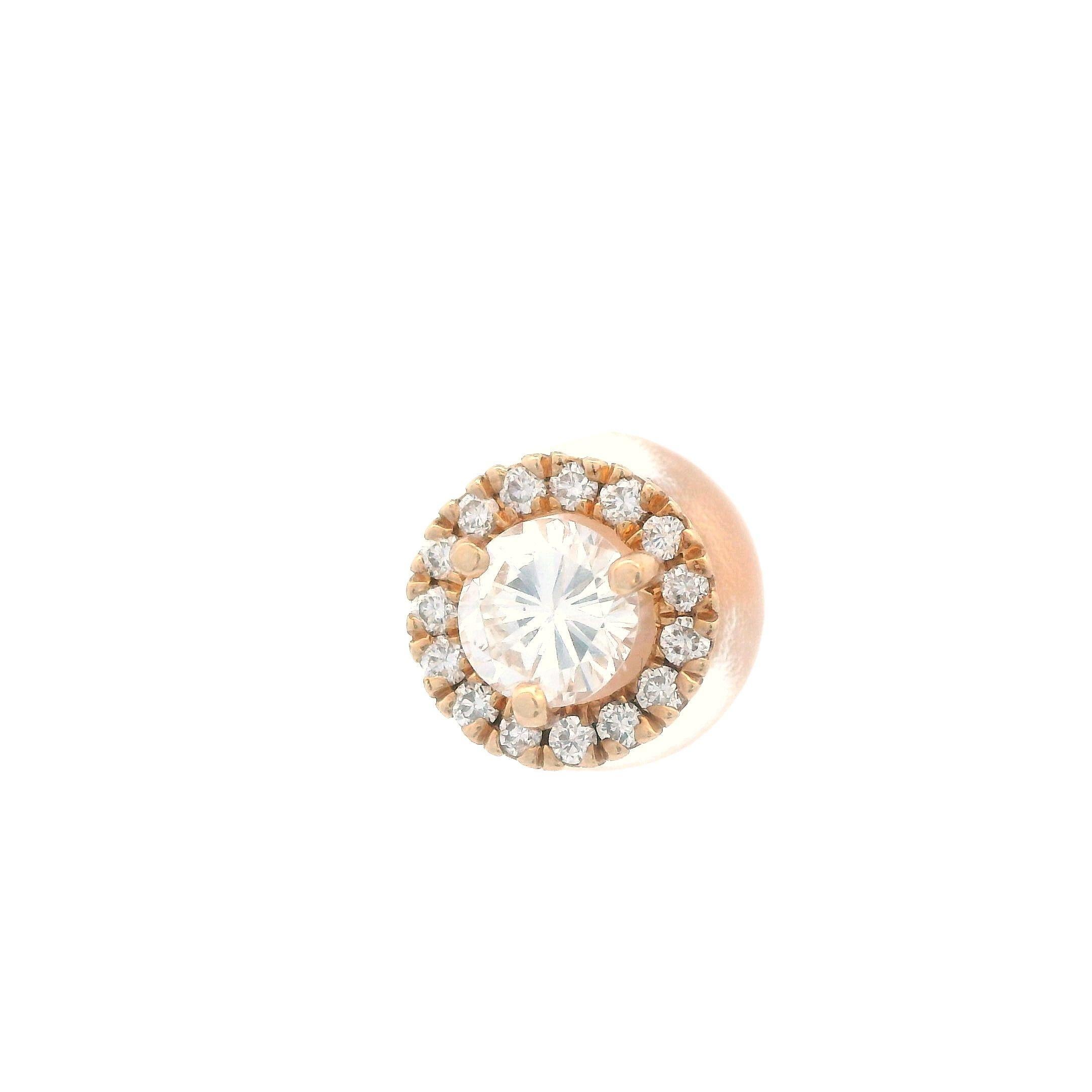 Women's Contemporary 14k Yellow Gold Margarita Diamond Earrings VS1 For Sale