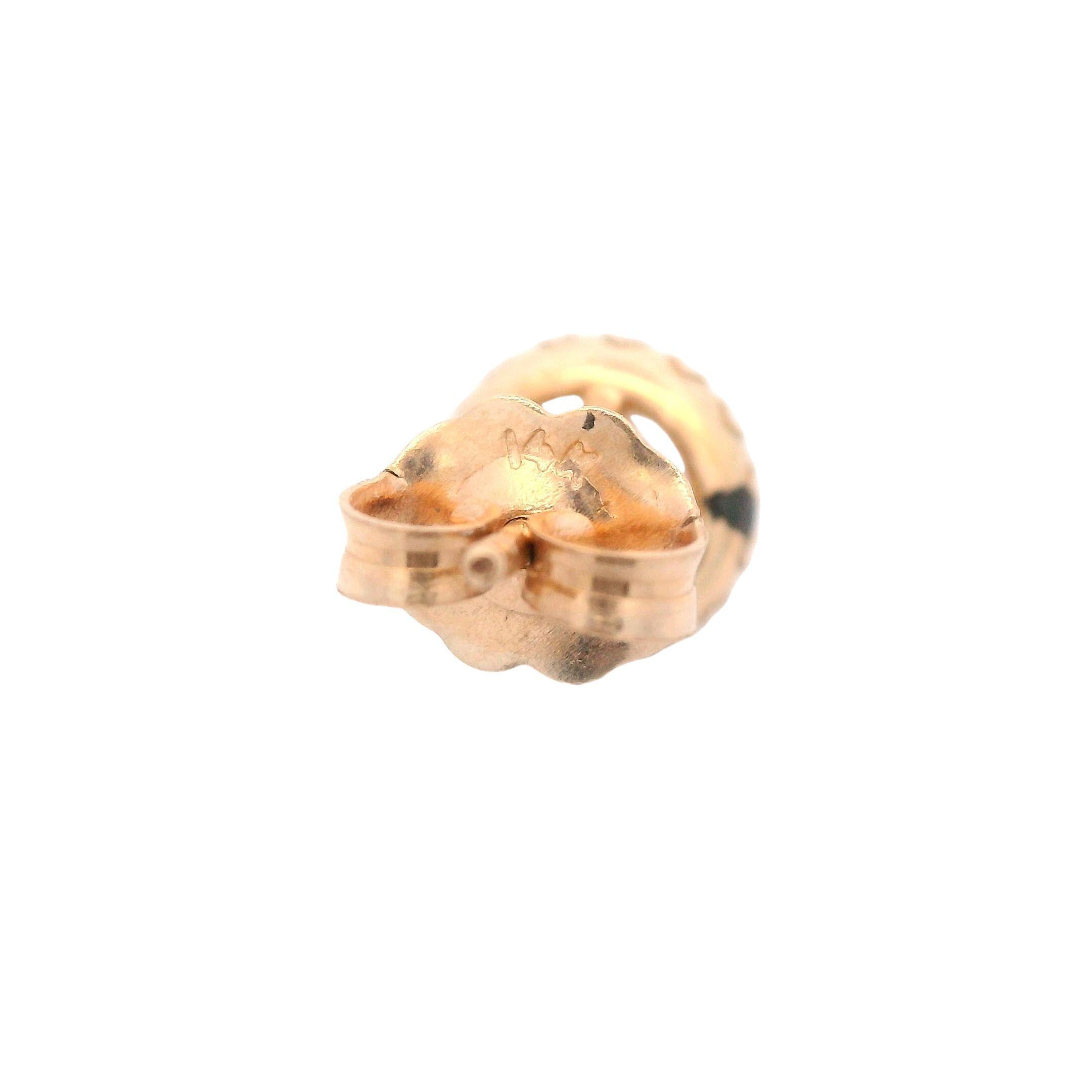 Contemporary 14k Yellow Gold Margarita Diamond Earrings VS1 For Sale 2