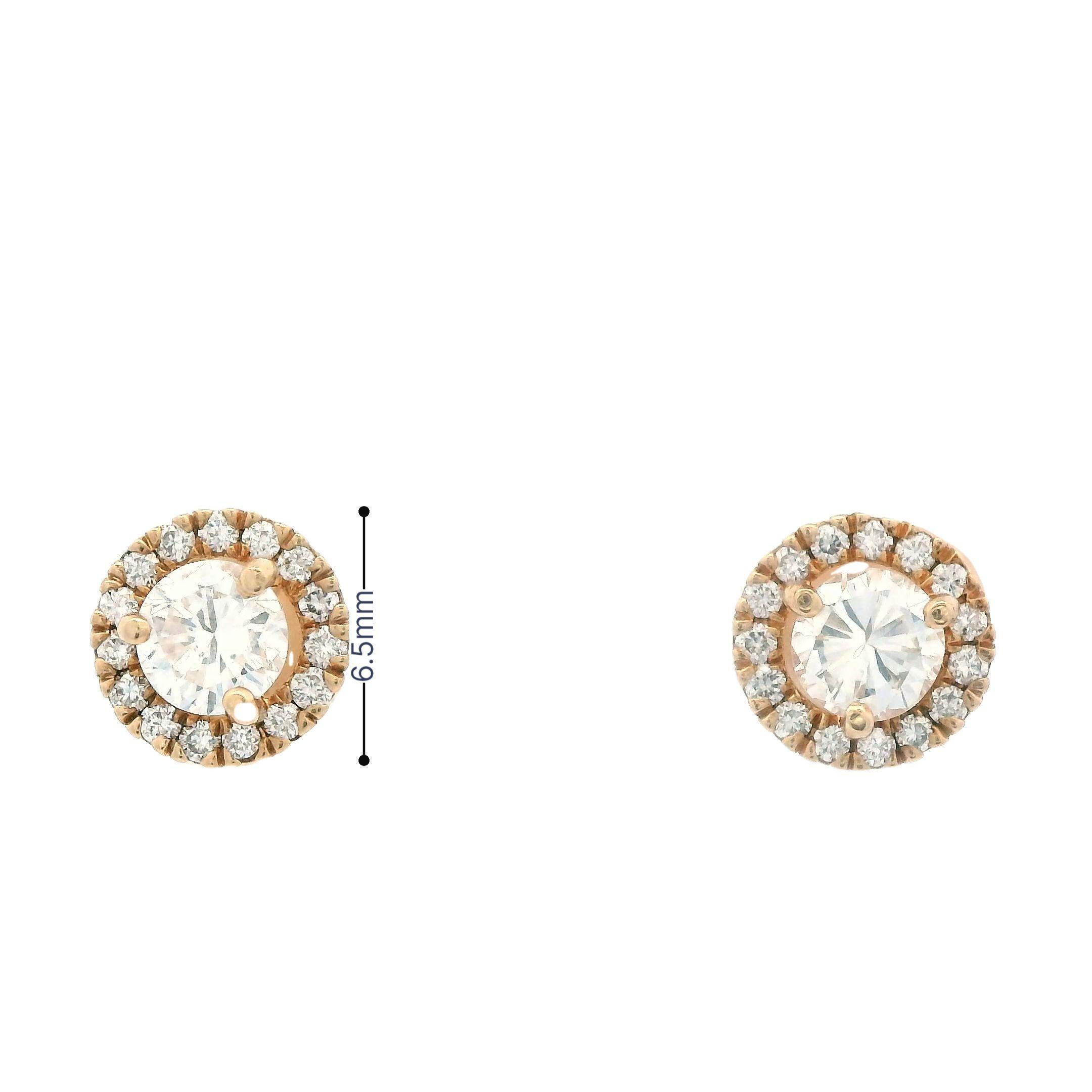 Contemporary 14k Yellow Gold Margarita Diamond Earrings VS1 For Sale 3
