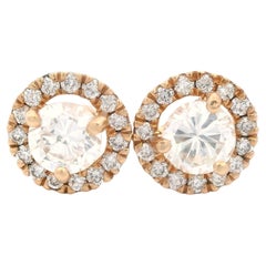 Contemporary 14k Yellow Gold Margarita Diamond Earrings VS1