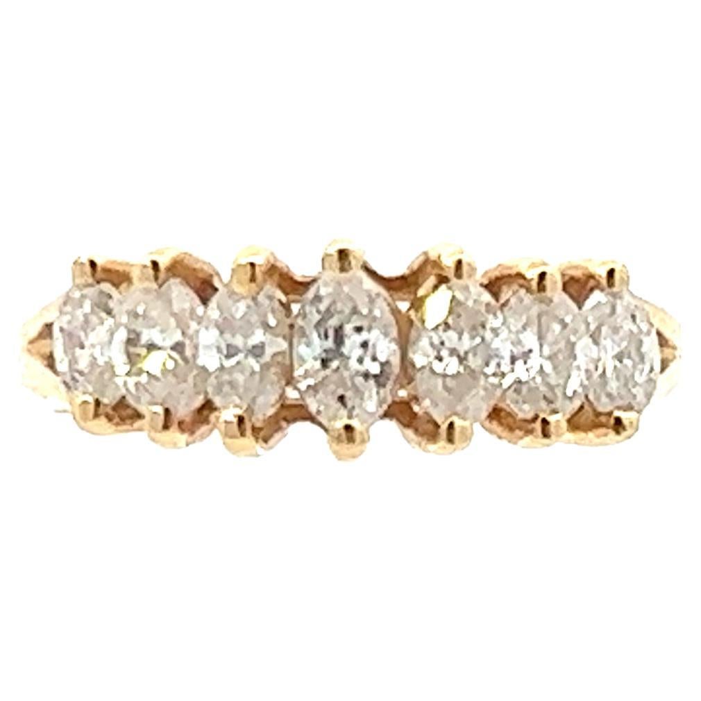 Contemporary 14k Yellow Gold Marquise Diamond Ring 