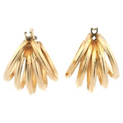 Contemporary 14k Yellow Gold Multi Tube Hoop Earrings
