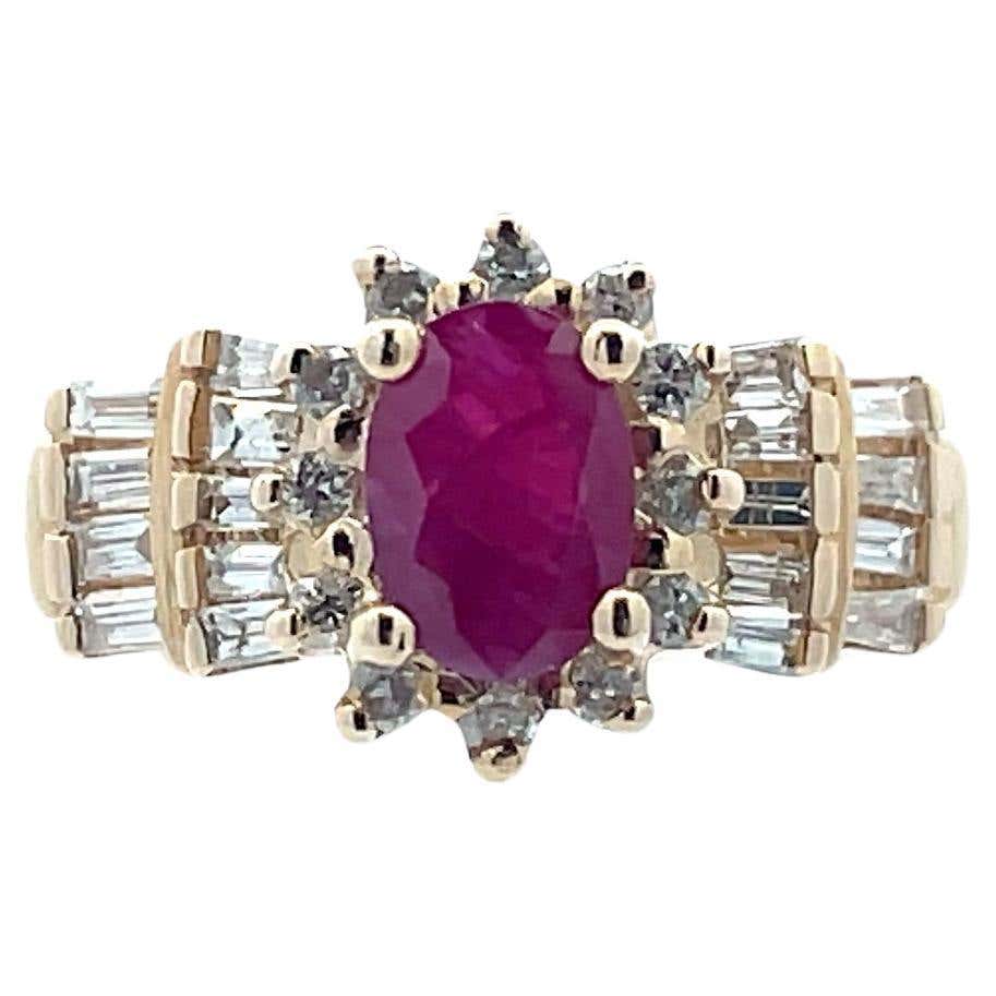 Certified 14K Yellow Gold Women's Cocktail Ring - Coral, Diamonds ...