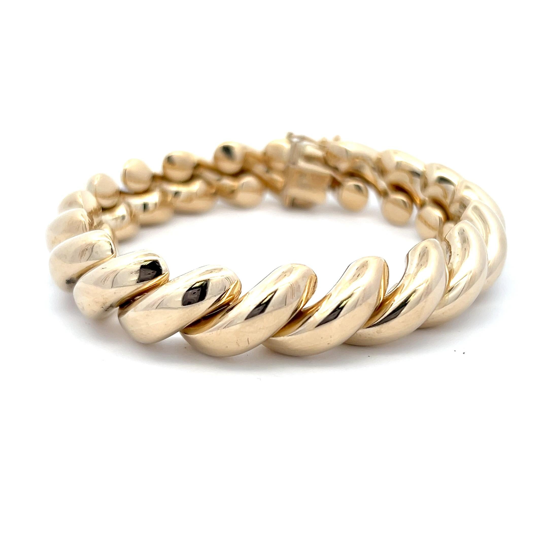 Women's or Men's Contemporary 14k Yellow Gold San Marco Link Bracelet