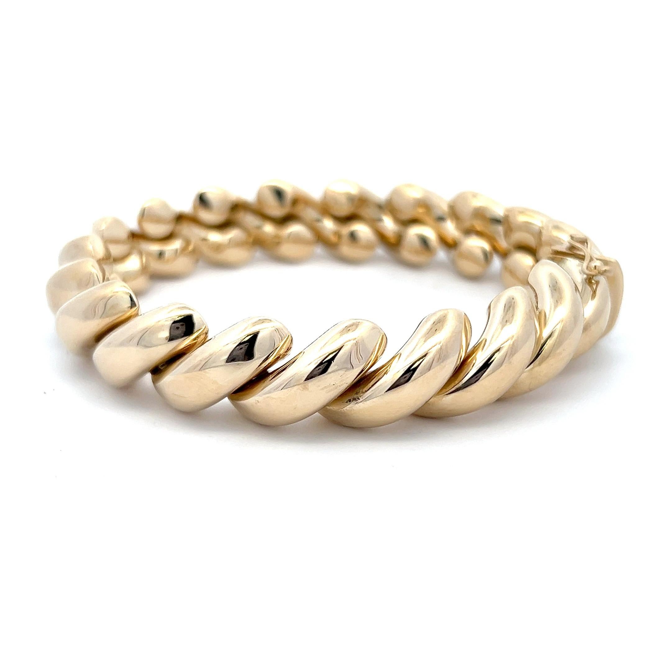 Contemporary 14k Yellow Gold San Marco Link Bracelet 1