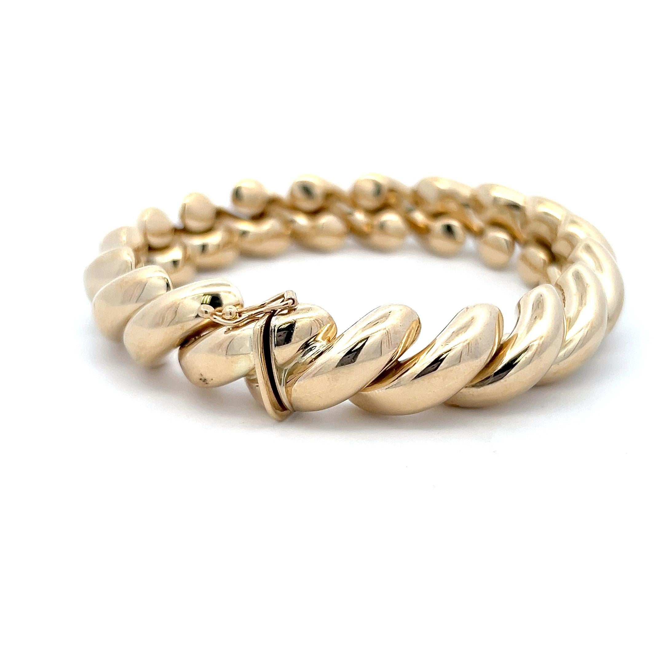 Contemporary 14k Yellow Gold San Marco Link Bracelet 2