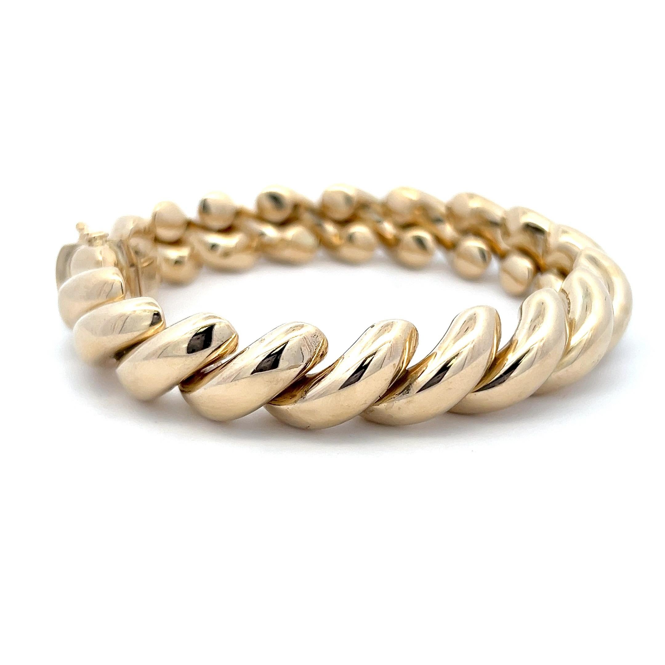 Contemporary 14k Yellow Gold San Marco Link Bracelet 3