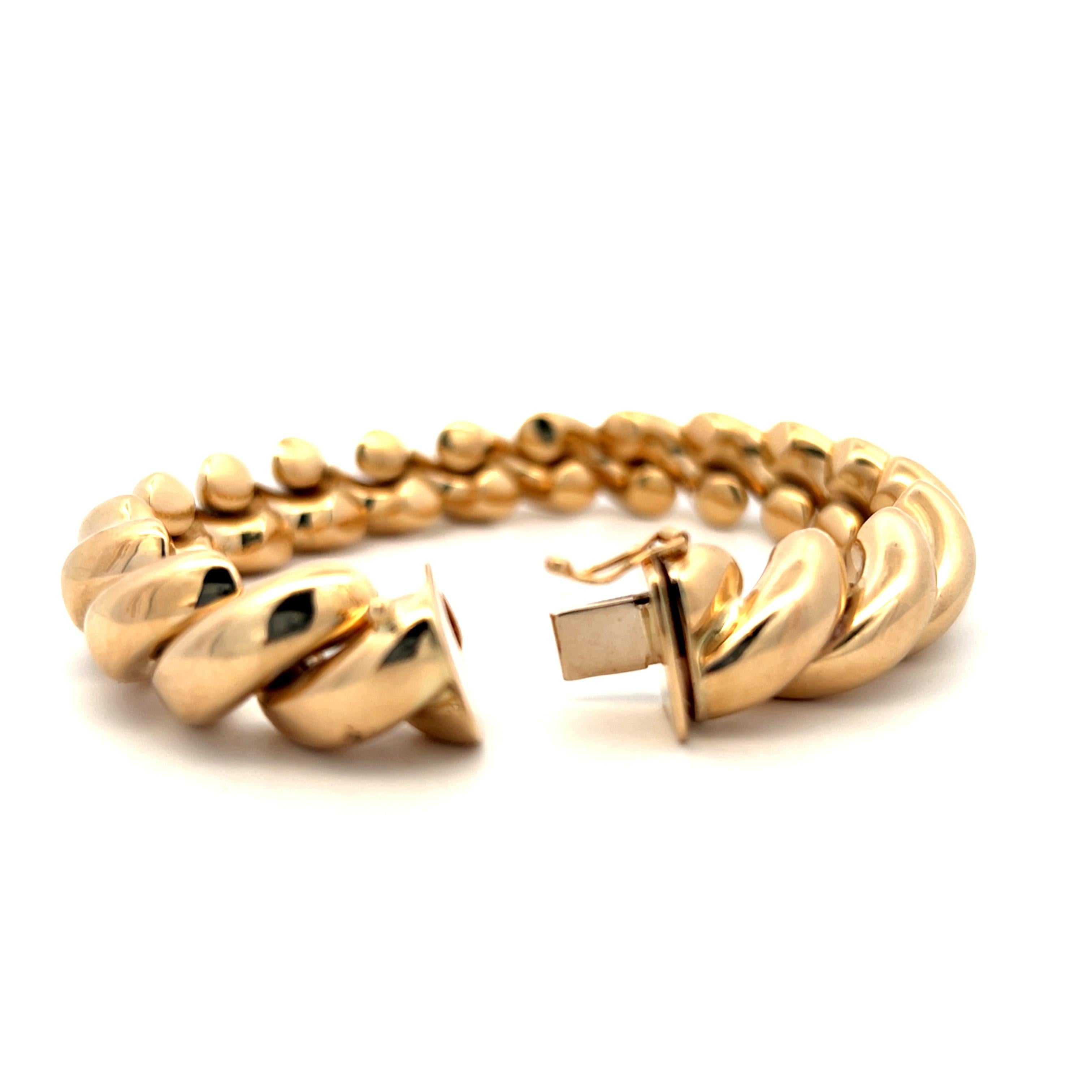 Contemporary 14k Yellow Gold San Marco Link Bracelet 4