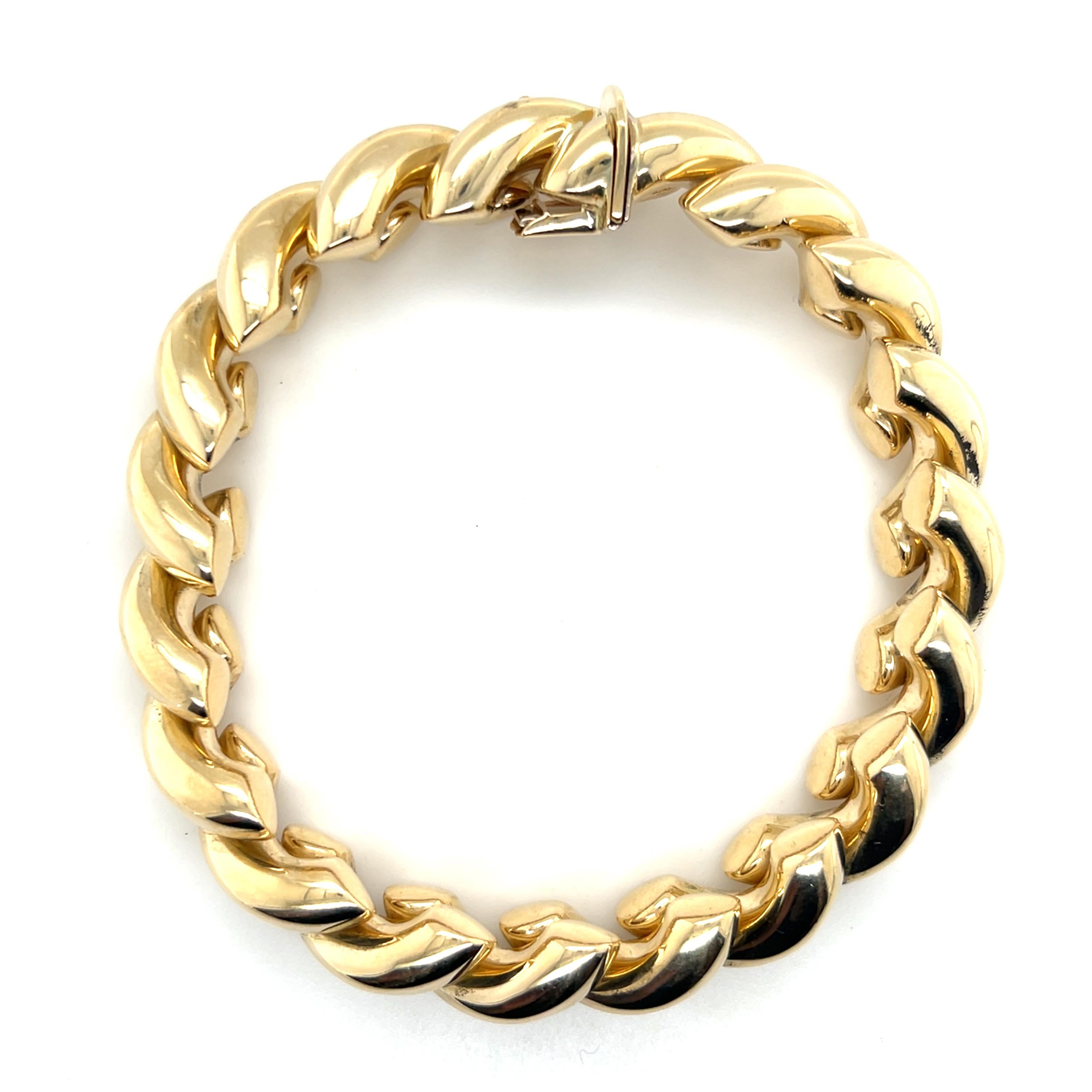 Contemporary 14k Yellow Gold San Marco Link Bracelet 5