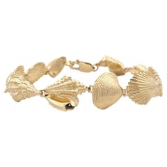 Contemporary 14k Gelbgold Seashell Link Bracelet