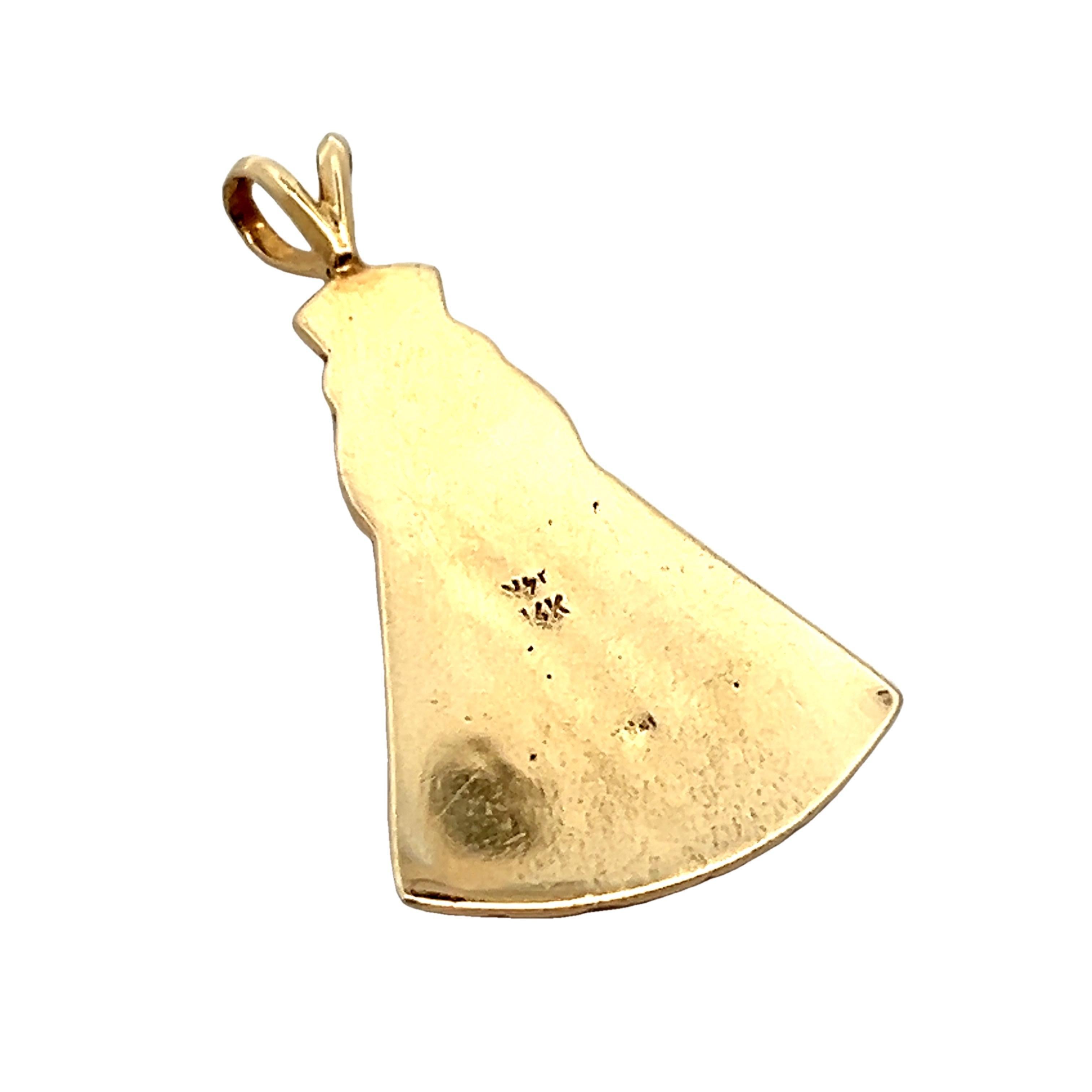 Contemporary 14k Yellow Gold St. Jude Pendant 4