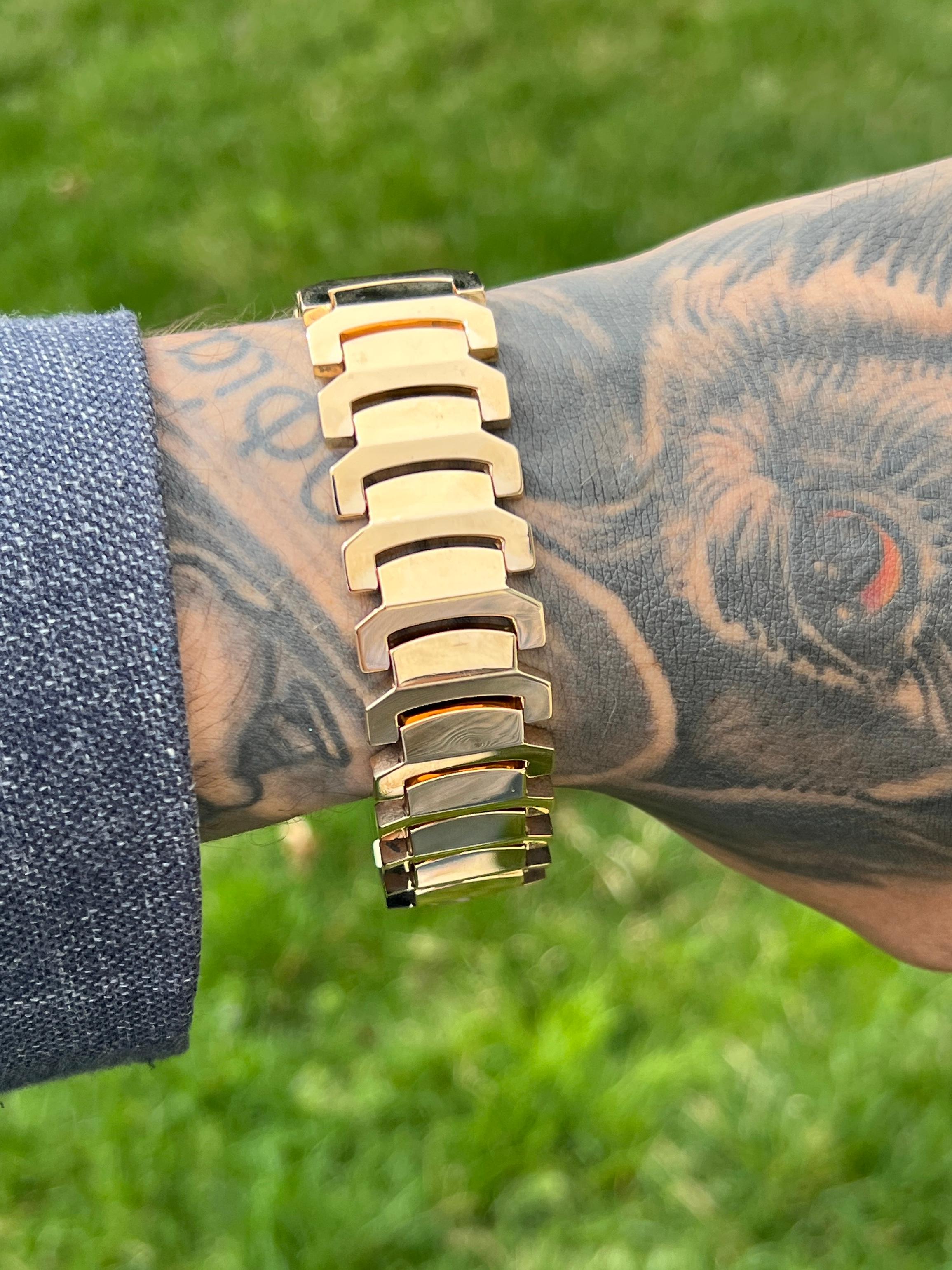 Bracelet contemporain à maillons en or jaune 14k en vente 3