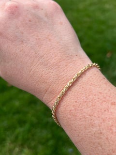 Contemporary 14k Yellow Gold Twisted Rope Chain Bracelet