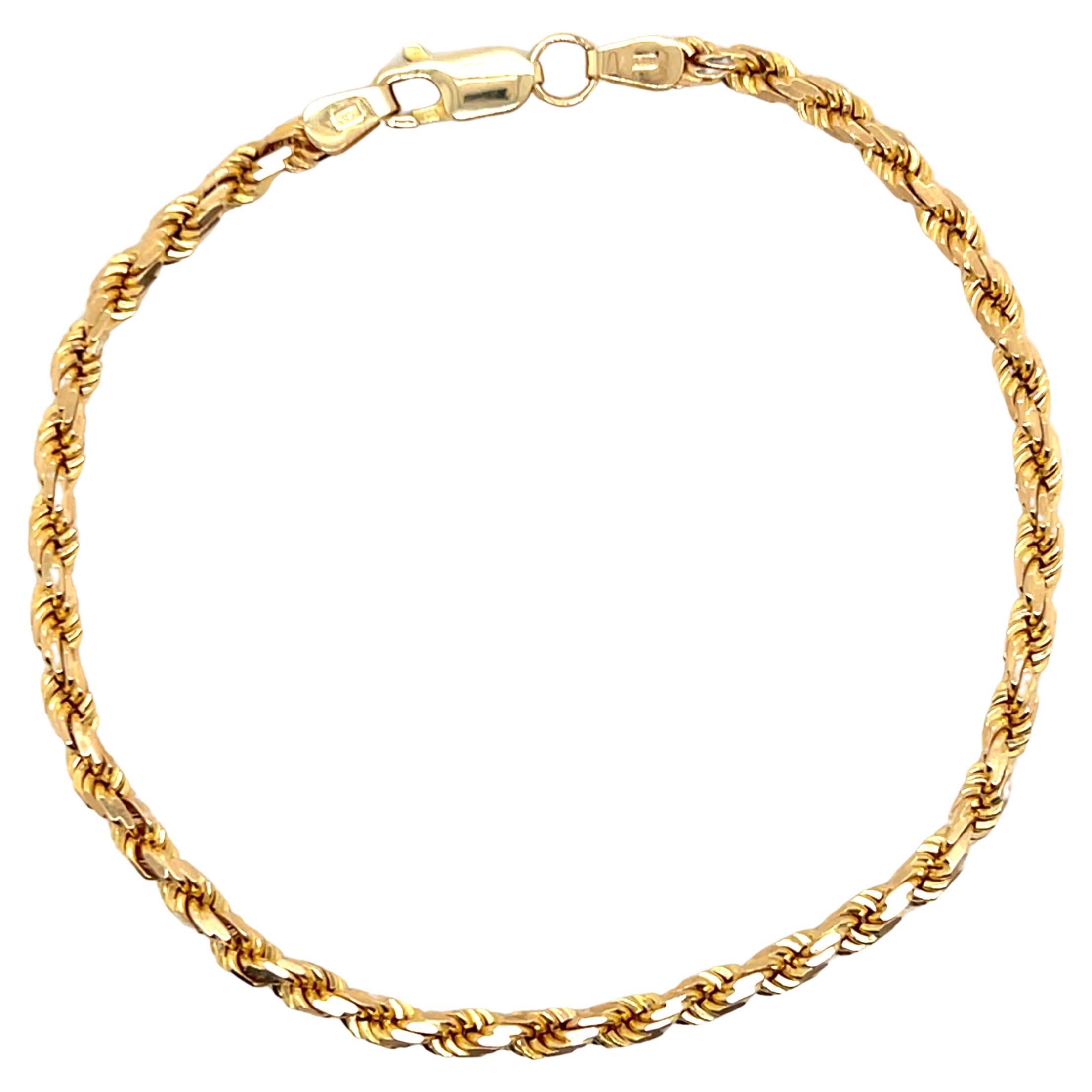 Contemporary 14k Gelbgold Twisted Rope Chain Armbänder