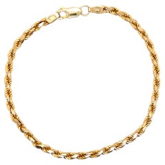 Contemporary 14k Gelbgold Twisted Rope Chain Armbänder