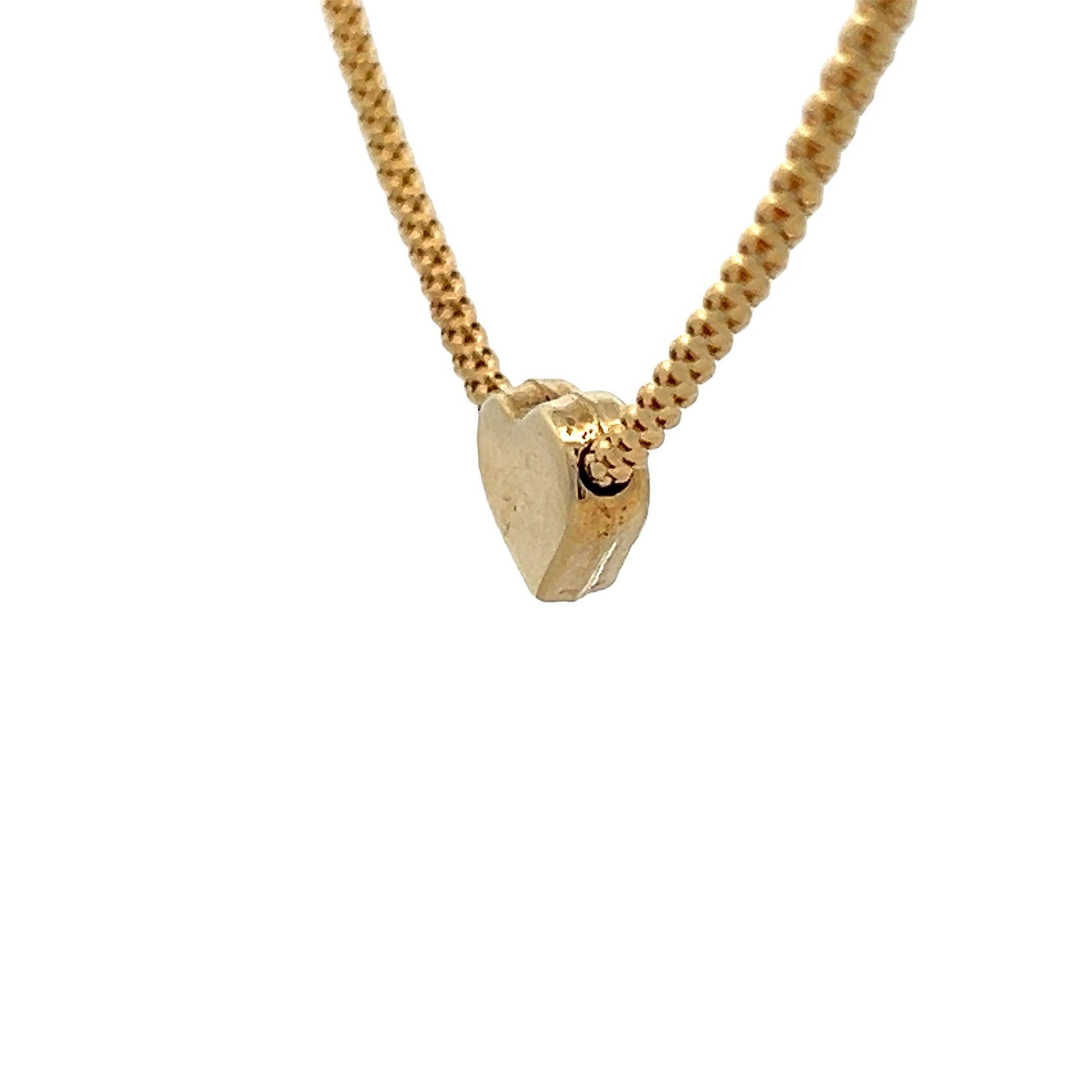 Contemporary 14kContemporary 14k Yellow Gold Heart Necklace w/ 17