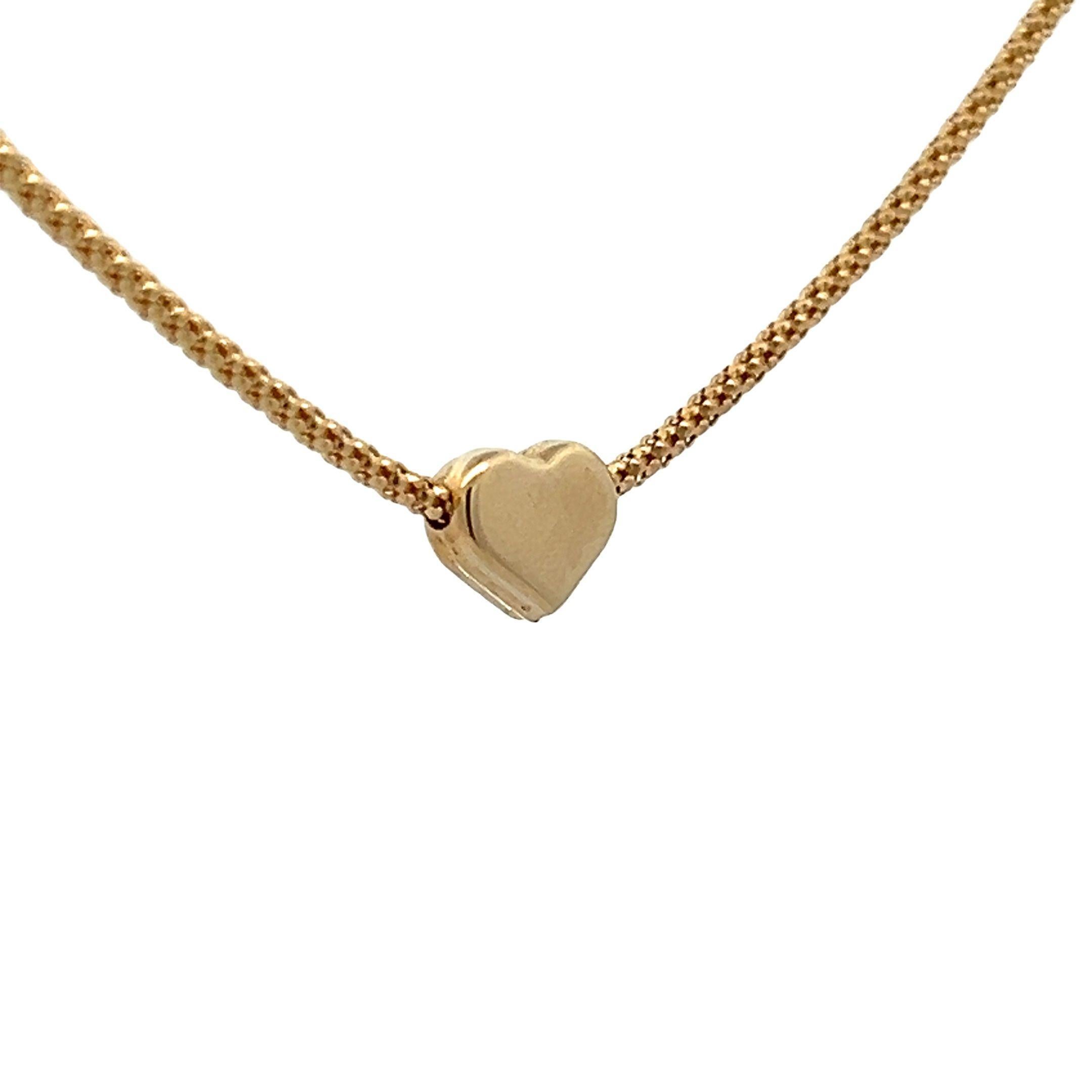 Women's Contemporary 14kContemporary 14k Yellow Gold Heart Necklace w/ 17