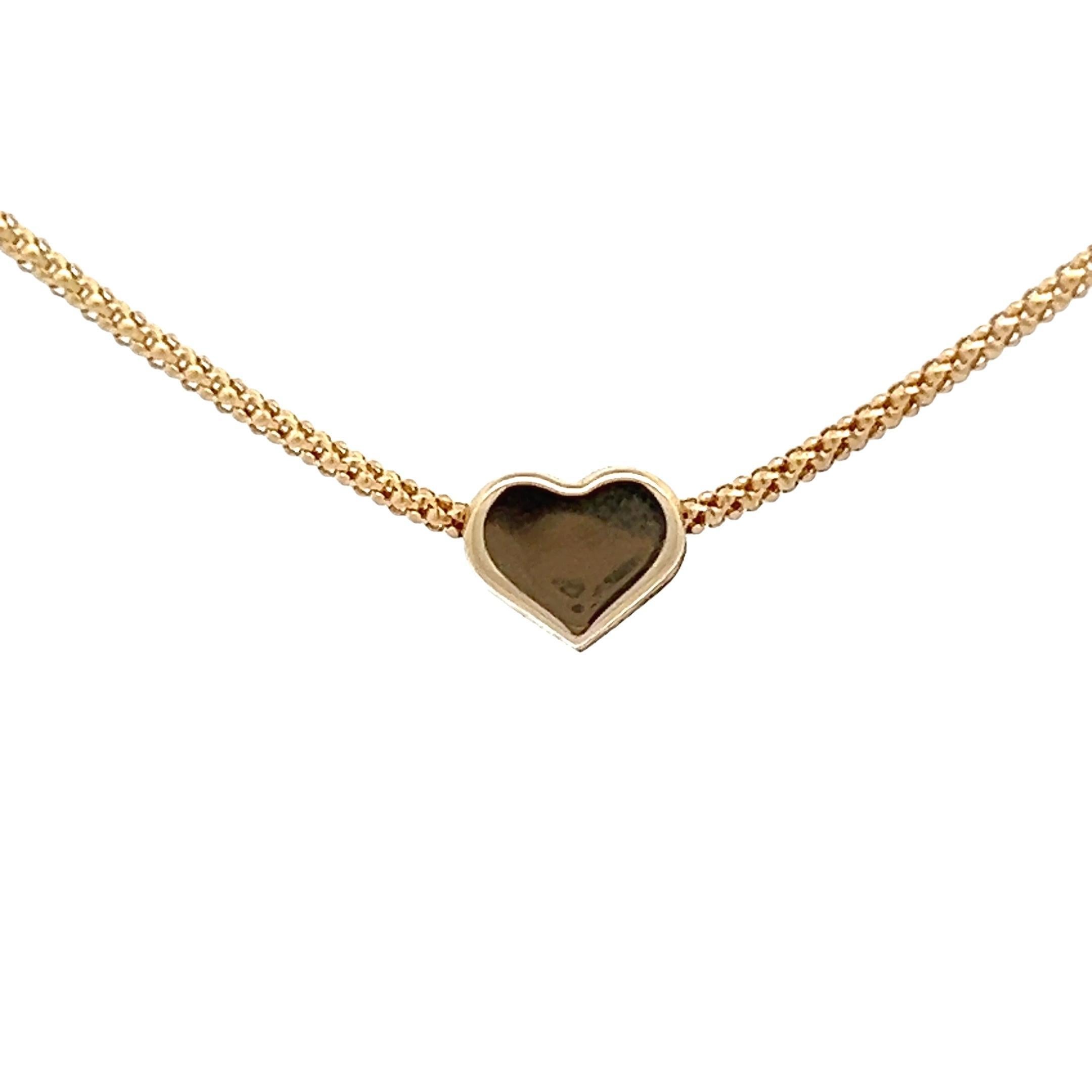 Contemporary 14kContemporary 14k Yellow Gold Heart Necklace w/ 17