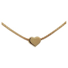 Contemporary 14kContemporary 14k Yellow Gold Heart Necklace w/ 17" Popcorn Chain