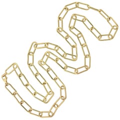 Vintage Contemporary 14 Karat Yellow Gold Paperclip Link Chain Necklace